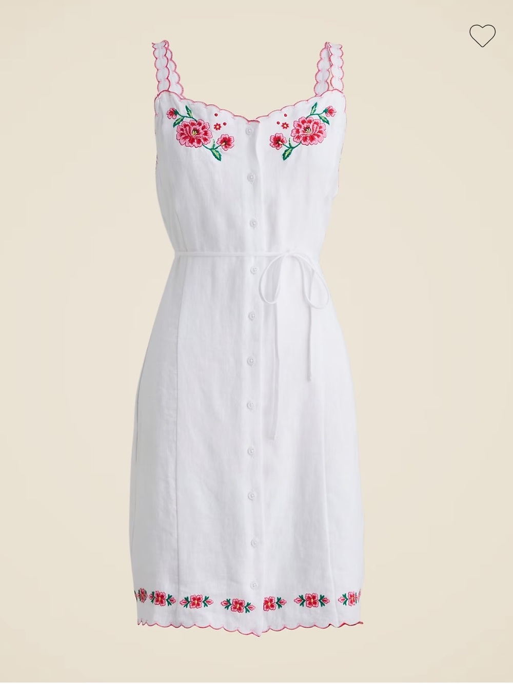 NWT J. Crew embroidered linen dress